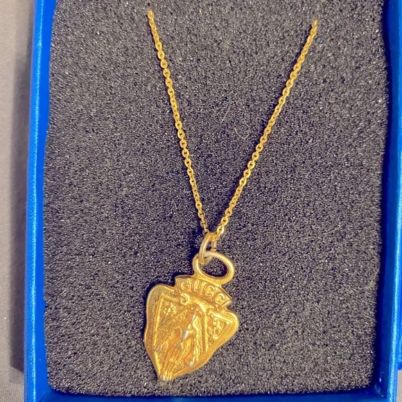 Gucci | Jewelry | Gucci Crest Pendant With Necklace | Poshmark